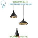 Swell 3-Pendant Chandelier SWEL CHAN 1 MIX BLK/BRA Pablo Designs, светильник