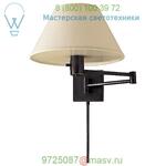 92000D AN-L Visual Comfort Classic Swing Arm Wall Sconce with Linen Shade, бра