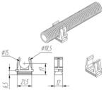 Клипса для крепления труб 16 мм