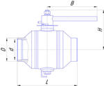 Кран шаровый под приварку цельносварный ЯГТ 80ПЦА.А.00.00 Б